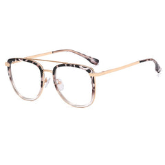 Fashion new double bridge thin female anti-blue glasses candy-colored flat light mirror can be matched