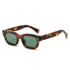 High quality rectangle fashion rivet sunglasses tortoise shell frame sunglasses