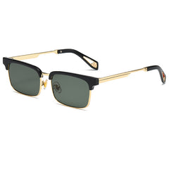 High quality one half rimless sunglasses leopard print metal frame sunglasses