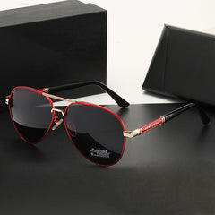 New fashion steampunk double bridge sunglasses black lens luxury trend polarized sunglasses