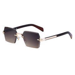 New diamond cut rimless sunglasses men outdoor riding sunglasses fashion men wholesale