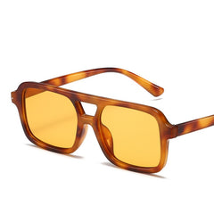 Hot sale double bridge tortoise shell sunglasses fashion brand women men sunglasses