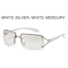 New style rimless luxury sunglasses gradient colorful ins trend women sunglasses