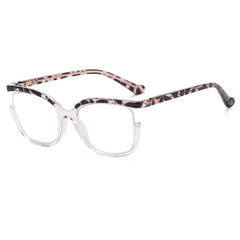 Custom logo oversized leopard print glasses anti blue light acetate computer glasses