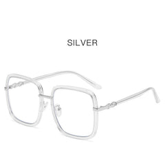 New style double colorful glasses anti blue light personality black frame glasses