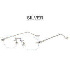 High quality fashion ins style rimless glasses anti blue light metal frame women glasses