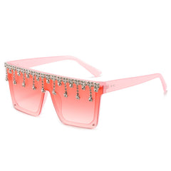 New diamond sunglasses Hot square frame one large frame diamond sunglasses