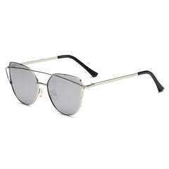 Wholesale retro women and men sunglasses color film metal cat eye sunglasses polygon
