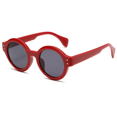 Retro rivet round frame sunglasses vintage fashion trend UV protection sunglasses