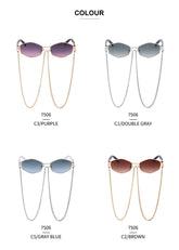 New fashion sunglasses small oval female fashion chain irregular frame sunglasses wholesale