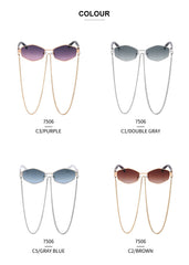 New fashion sunglasses small oval female fashion chain irregular frame sunglasses wholesale