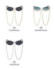 New fashion sunglasses small oval female fashion chain irregular frame sunglasses wholesale