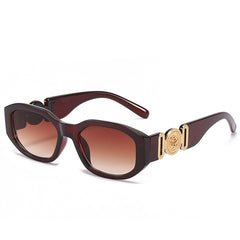 New small square sunglasses Trendy celebrities with polygonal glasses personalized pattern sunglasses