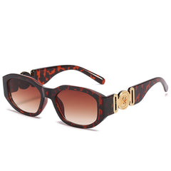 New small square sunglasses Trendy celebrities with polygonal glasses personalized pattern sunglasses