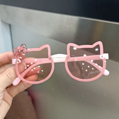 Cute cat shape kids sunglasses gradient colorful pink frame sunglasses