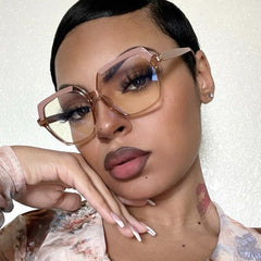 High quality anti blue light oversized glasses leopard print irregular frame glasses