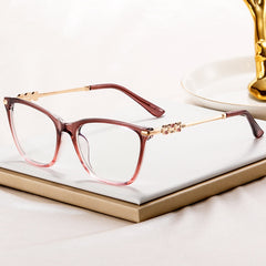 High quality acetate frame metal frame glasses anti blue light cat eye gradient glasses