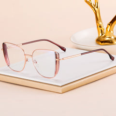 2025 High quality anti blue light Diamond glasses metal frame oversized glasses