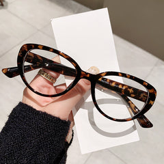 High quality TR90 anti-blue right glasses retro cat eye large frame ins wind glasses