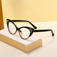 2025 New fashion cat eye leopard print glasses anti blue light tortoise shell glasses