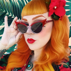 Fashion cat eye Fashion cat-eye sunglasses double colorful small frame personality sunglasses