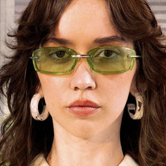 Rimless small frame sunglasses New sunglasses Future Sunglasses for women Dopamine