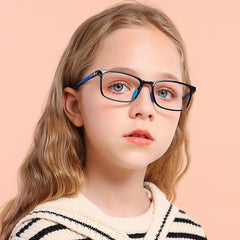 Custom logo rectangle frame kids glasses anti blue light computer kids glasses