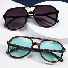 Custom logo double bridge tortoise shell sunglasses gradient colorful sunglasses