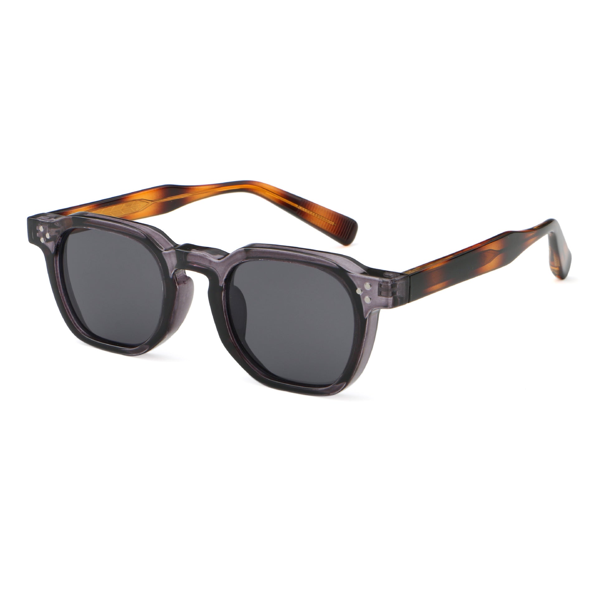 Custom logo square tortoise shell sunglasses uv400 outdoor rivet acetate sunglasses