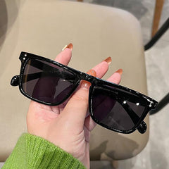 2025 Classic square rice staple sunglasses Vintage flat top driving sunglasses