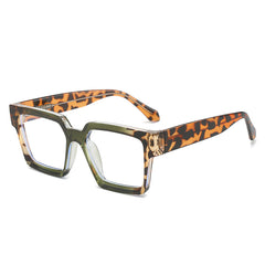 2025 New fashion acetate frame oversized glasses anti blue light leopard print glasses