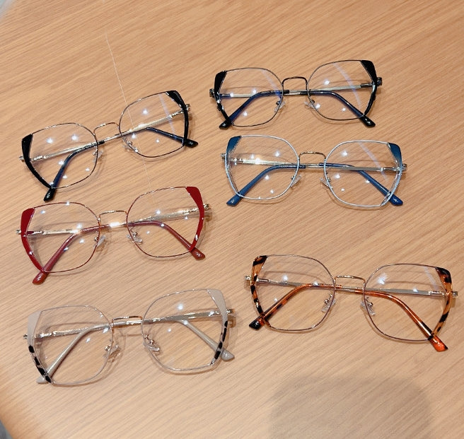 2025 New style eyewear fashion glasses anti blue light glasses cat eye colorful metal frmae glasses