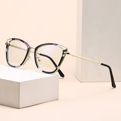 2025 new fashion cat eye optical frame female glasses anti-blue sunscreen glasses female