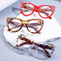 2025 New fashion trend transparent frame glasses anti-blue light glasses retro cat eye frame