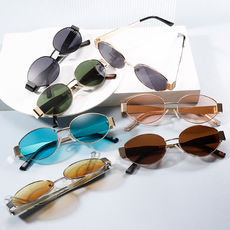 2025 New fashion small frame vintage sunglasses gradient colorful retro sunglasses