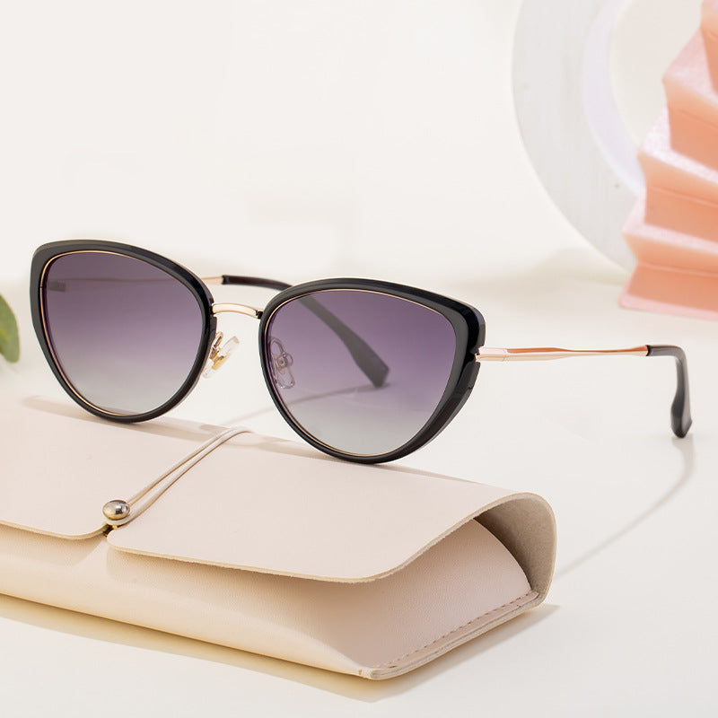 New fashion cat eye polarizing sunglasses female personality trend sunscreen sunglasses female