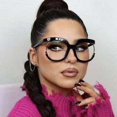 2025 Hot sale anti blue light glasses gradient colorful leopard print glasses frame