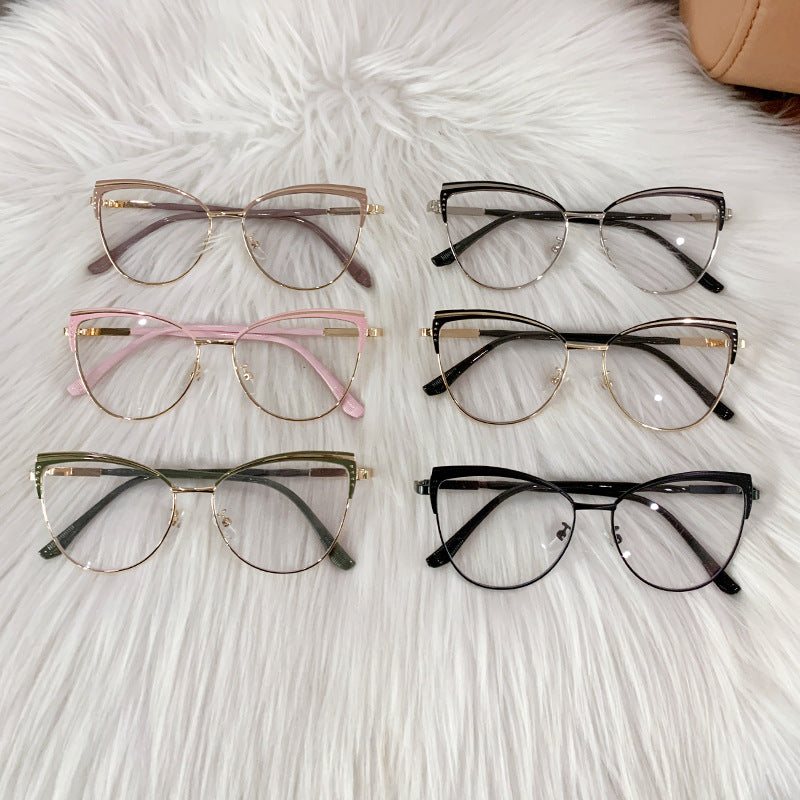 Fashion style photochromism cat eye glasses anti blue light eyewear glasses