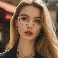 High quality cat eye glasses metal frame anti blue light computer glasses