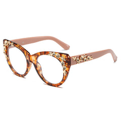 2025 New fashion trend transparent frame glasses anti-blue light glasses retro cat eye frame