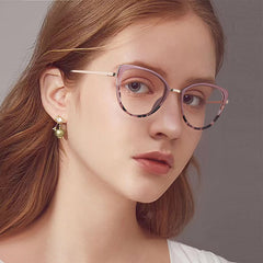 High quality fashion hot sale print glasses anti blue light cat eye reading eyewear glasses