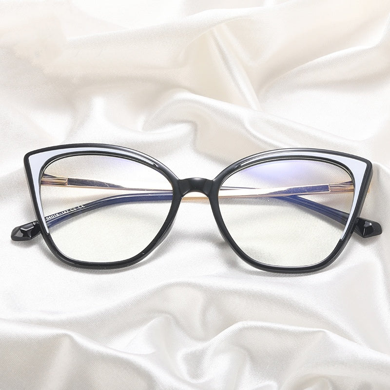 Custom logo cat eye metal frame glasses anti blue light glasses gradient colorful glasses