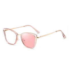 2025 new fashion cat eye optical frame female glasses anti-blue sunscreen glasses female