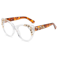 2025 New fashion trend transparent frame glasses anti-blue light glasses retro cat eye frame