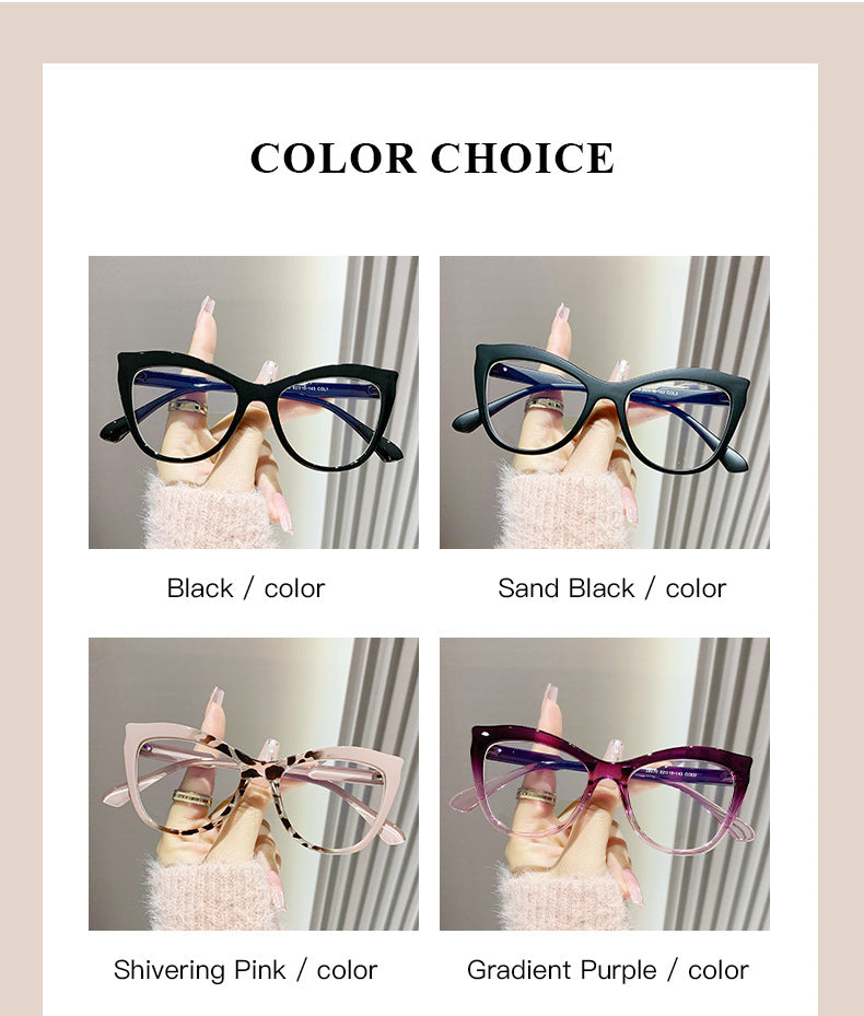 Hot sale cat eye anti blue light glasses leopard print gradient colorful glasses