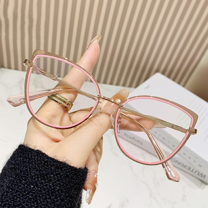 Fashion high quality deaigner glasses anti blue light eyewear glasses pink cat eye glasses