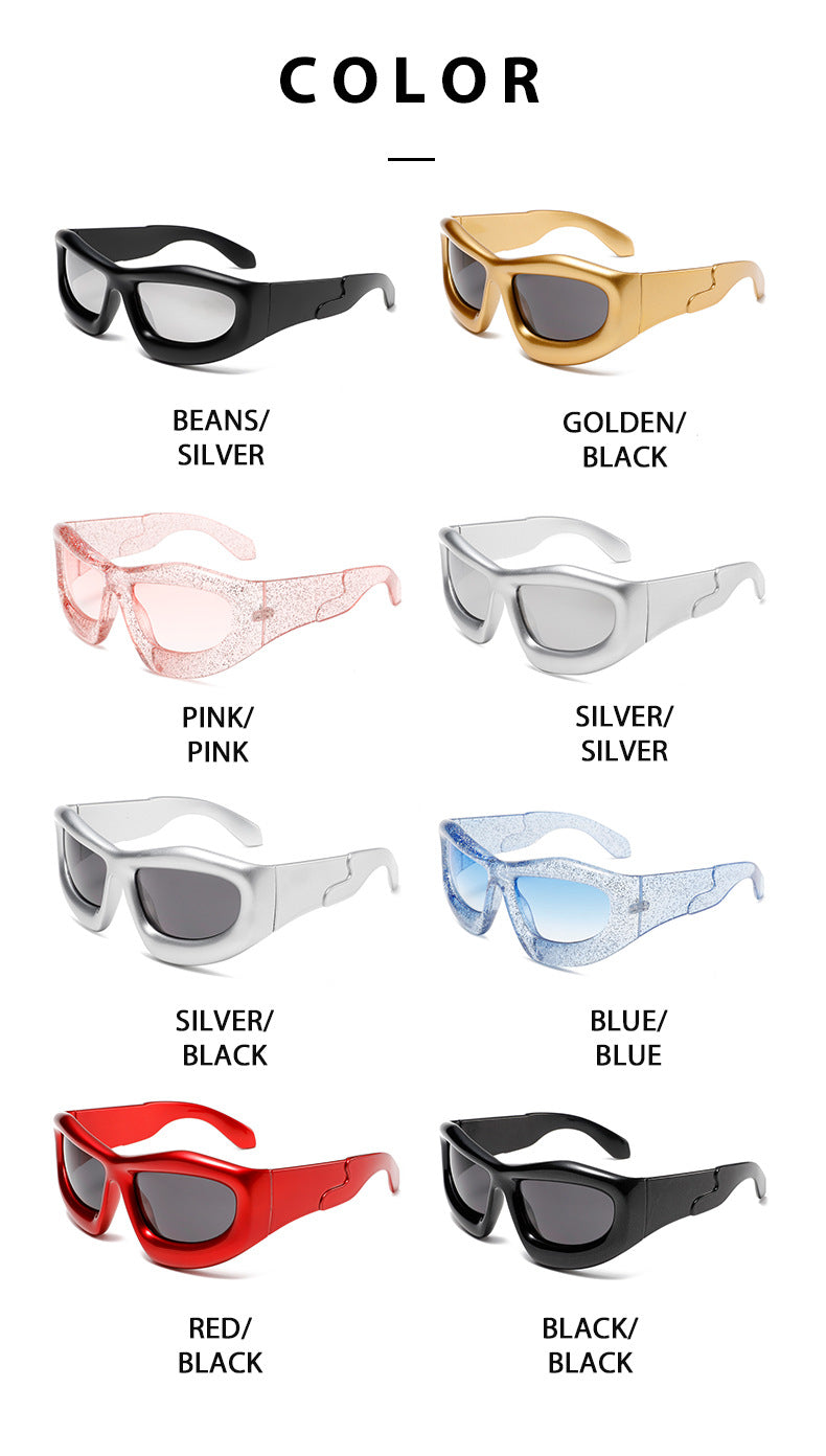 Fashion Large frame Y2K wraparound sunglasses fashion uv400 irregular sunglasses