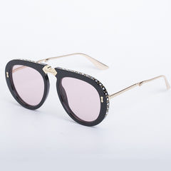 New fashion round frame Diamond sunglasses women fashion folding sunglasses