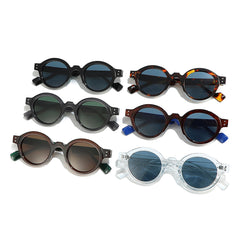 New round sunglasses personality matching round frame retro simple fashion sunglasses