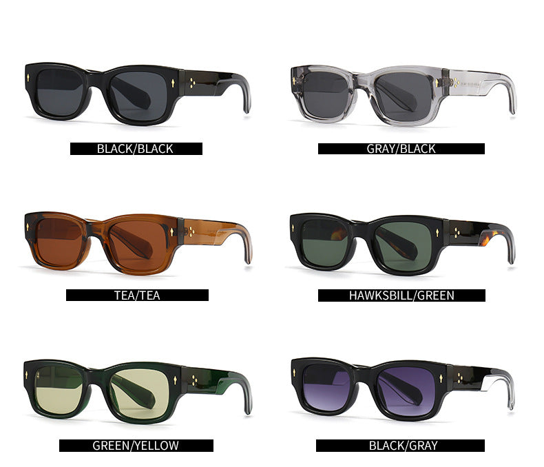 High quality custom logo retro sunglasses uv400 rectangle acetate sunglasses